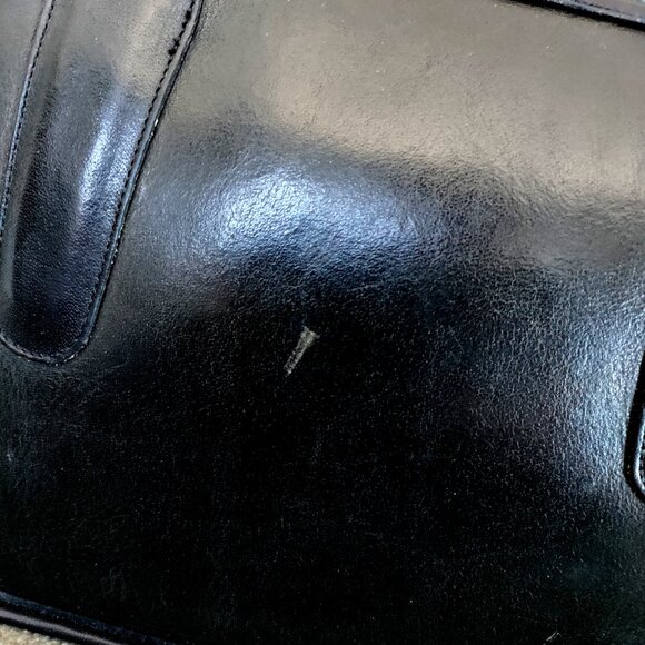 Vintage Coach Black Leather Slim Handle Clutch NYC - Picture 6 of 10